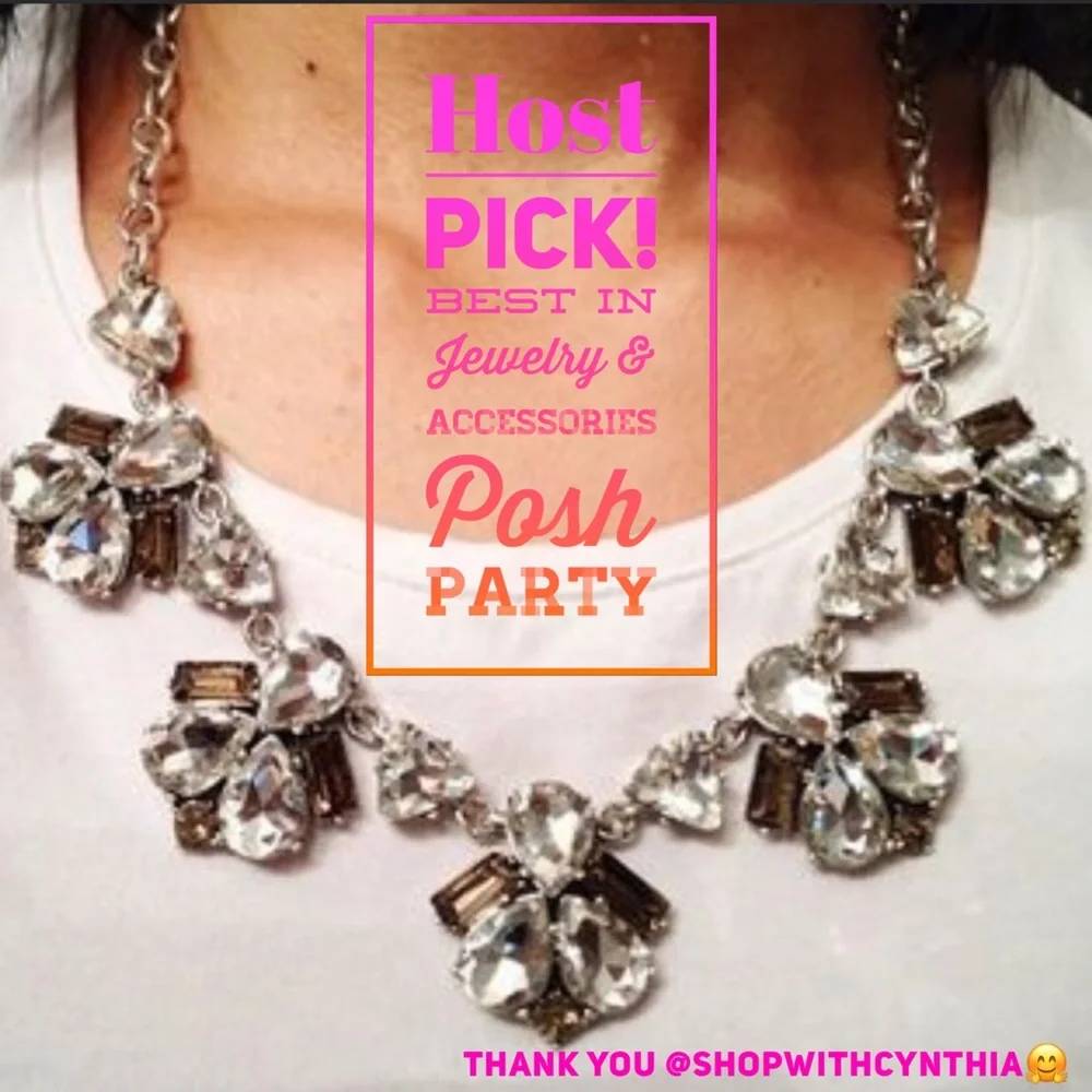 Stella & Dot Sparklng Bejeweled Retired Lila Crystal+Silver+SmokyQaurtzN… - Picture 2 of 16